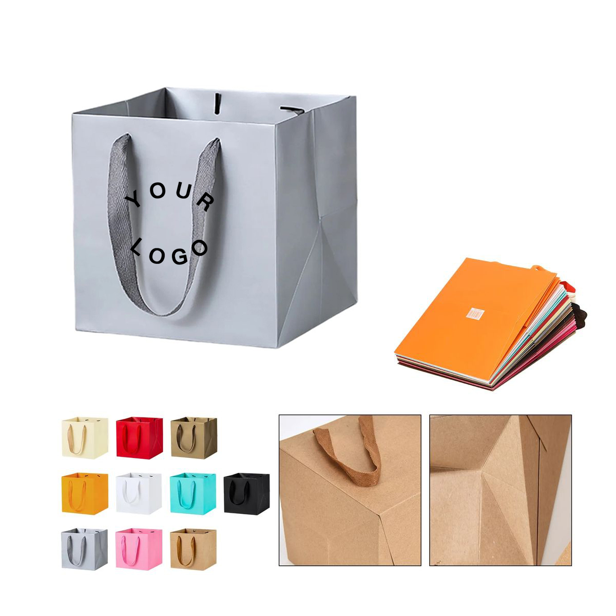 Luxury Square Kraft Tote Bag for Shops and Boutiques 2