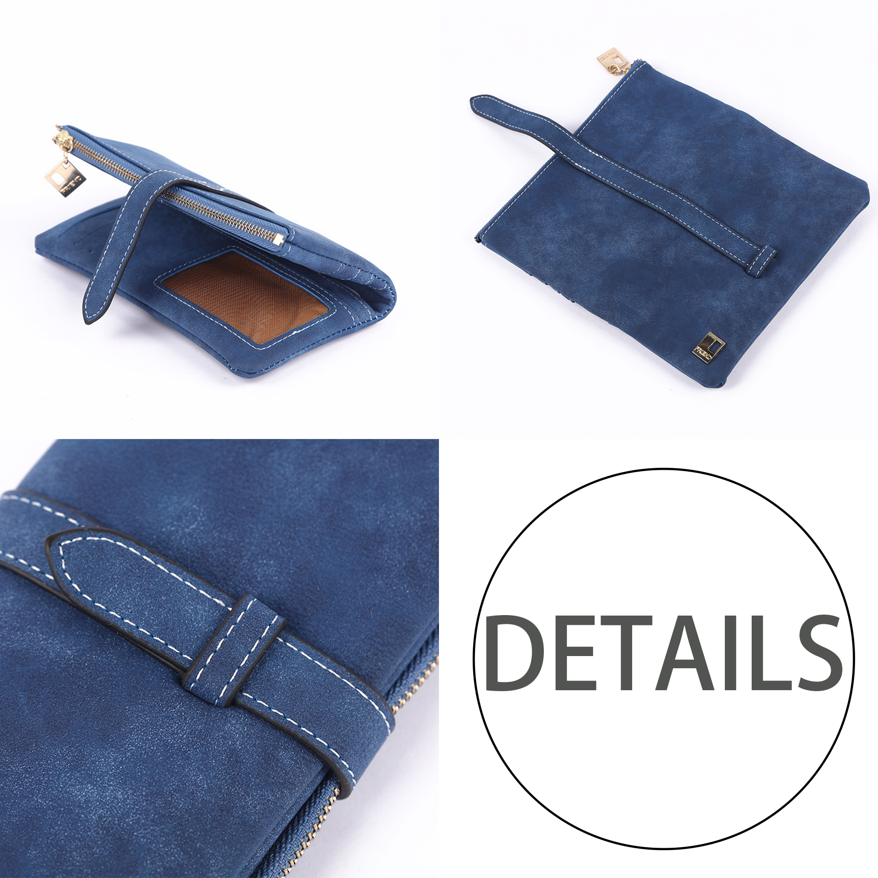 PU Buckle two-fold clutch wallet 3