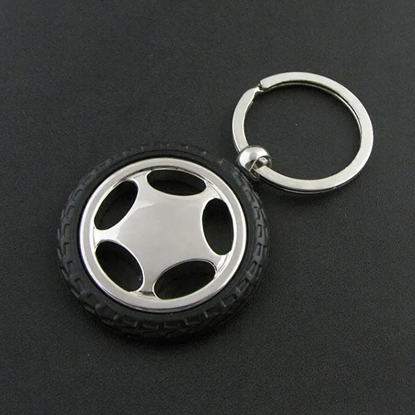 Tire Shaped Metal Keychain 2