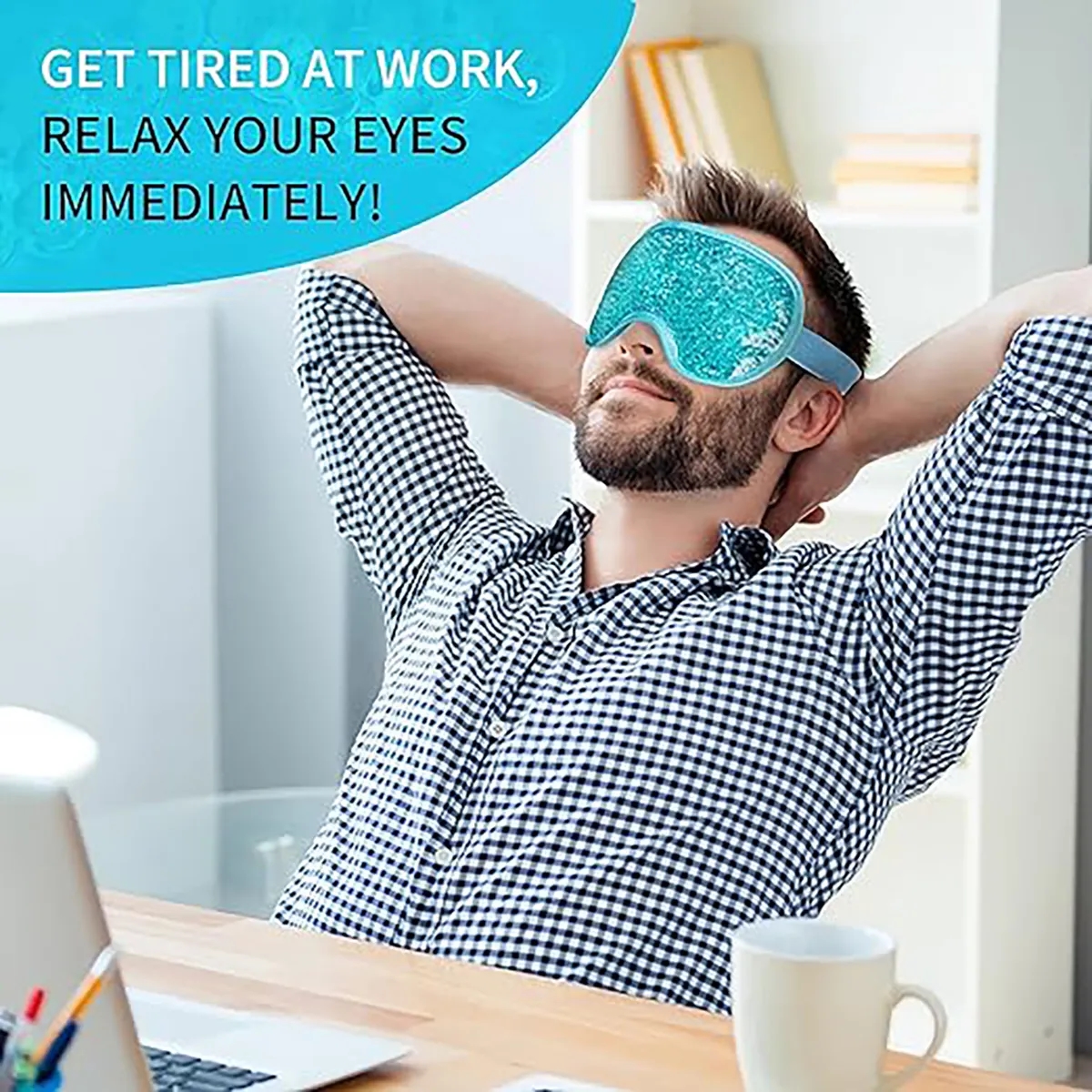 Reusable Cooling Eye Mask with Gel Bead 3