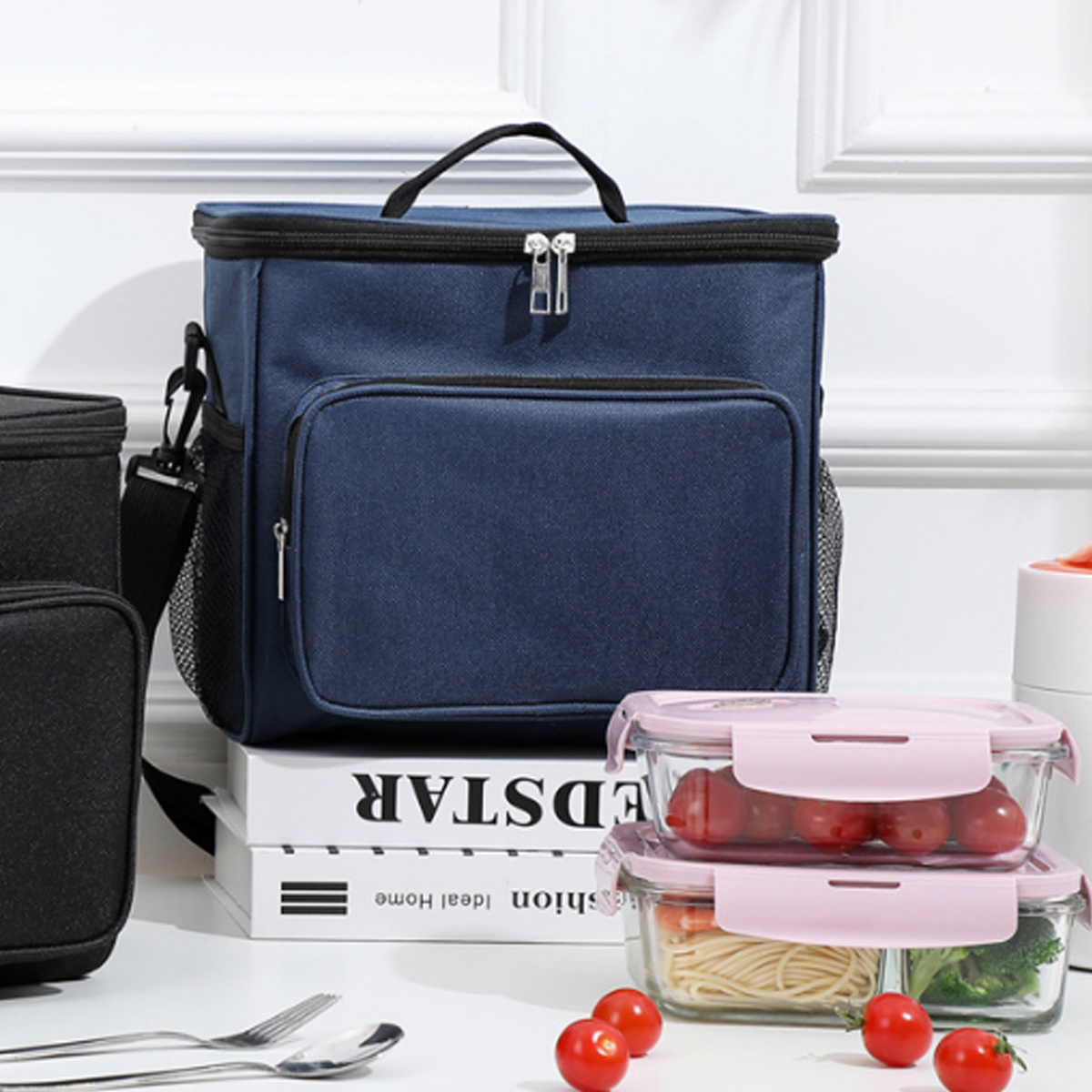 10L Insulated Thermal Lunch Bag with Shoulder Strap 7
