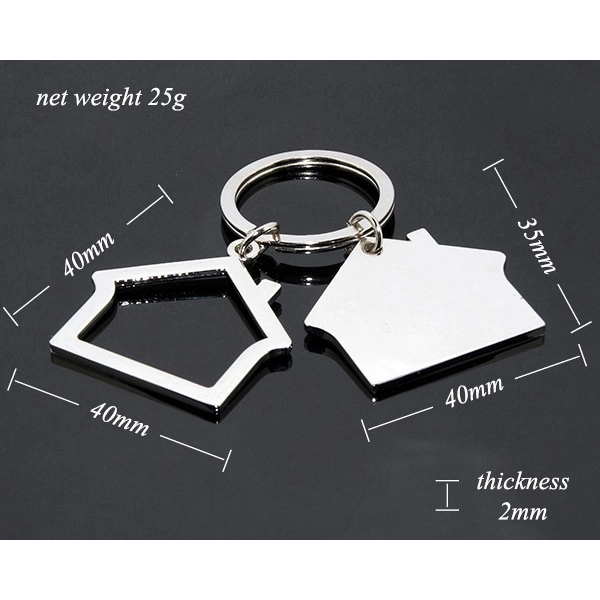House Shape Decorative Metal Key Chain 2