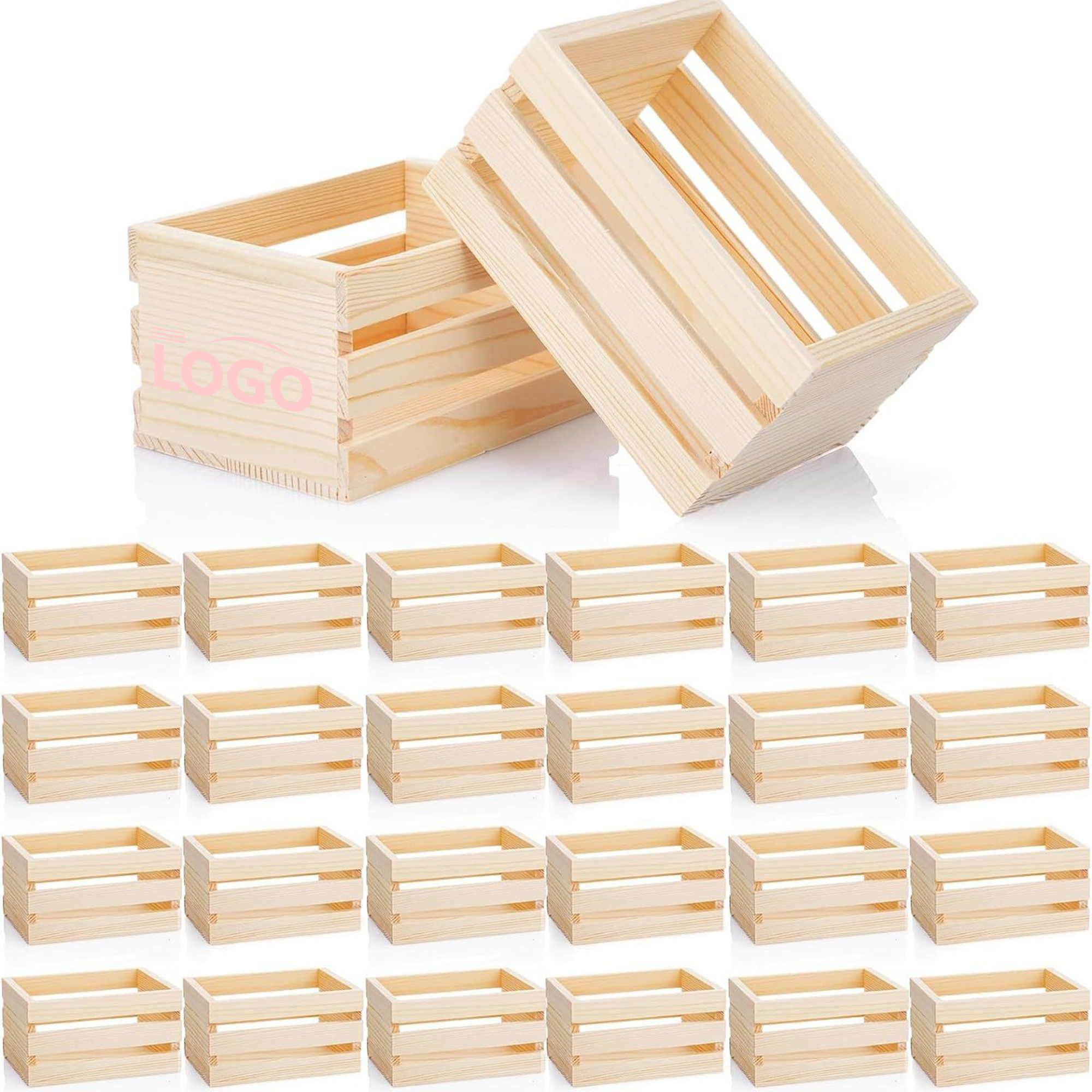 Mini Wooden Storage Crate for Display & Decor 2