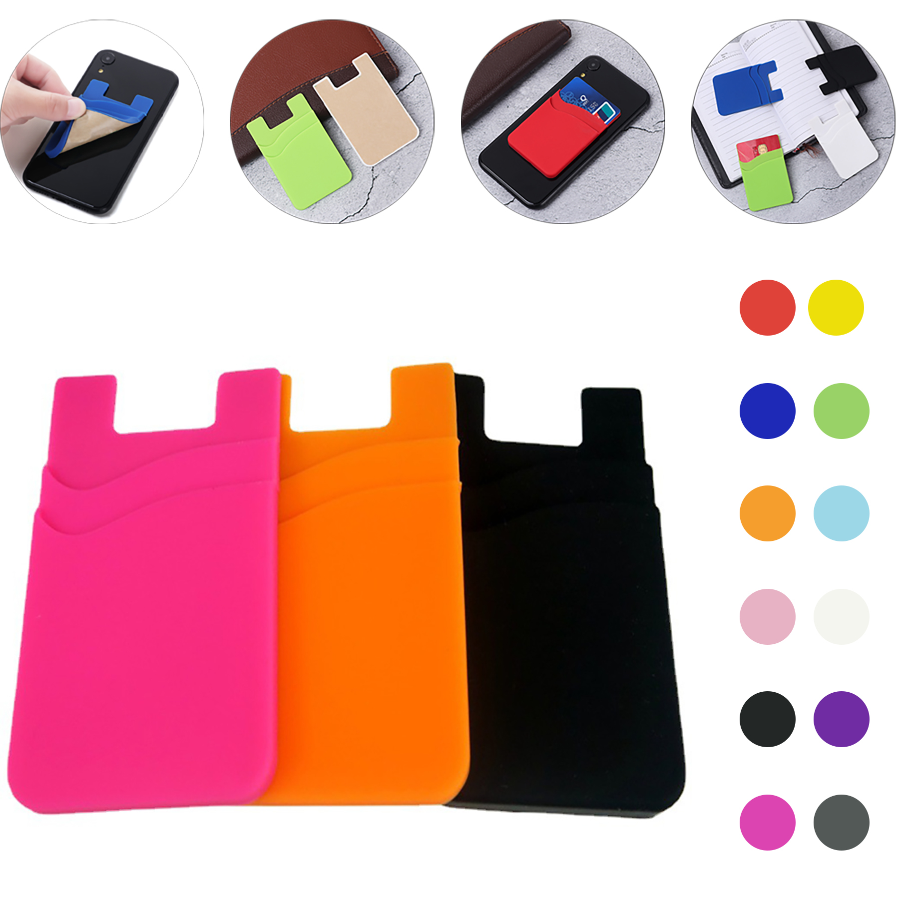 2 Layers Silicone Mobile Phone Back Card Holder 2