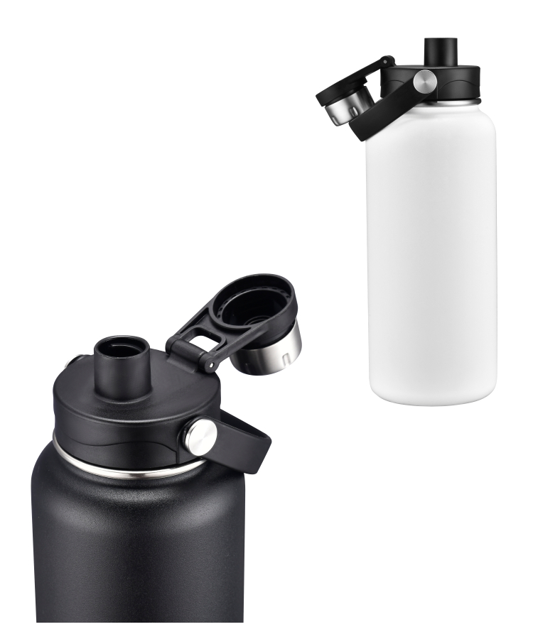 Union Printed - 34 oz Vacuum Water Bottle w/ Screw-on lid & Handle 4