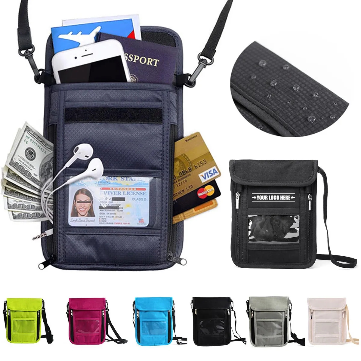 Neck RFID Blocking Passport Wallet 2