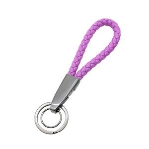 Woven PU Leather Keychain With Long Buckle 42