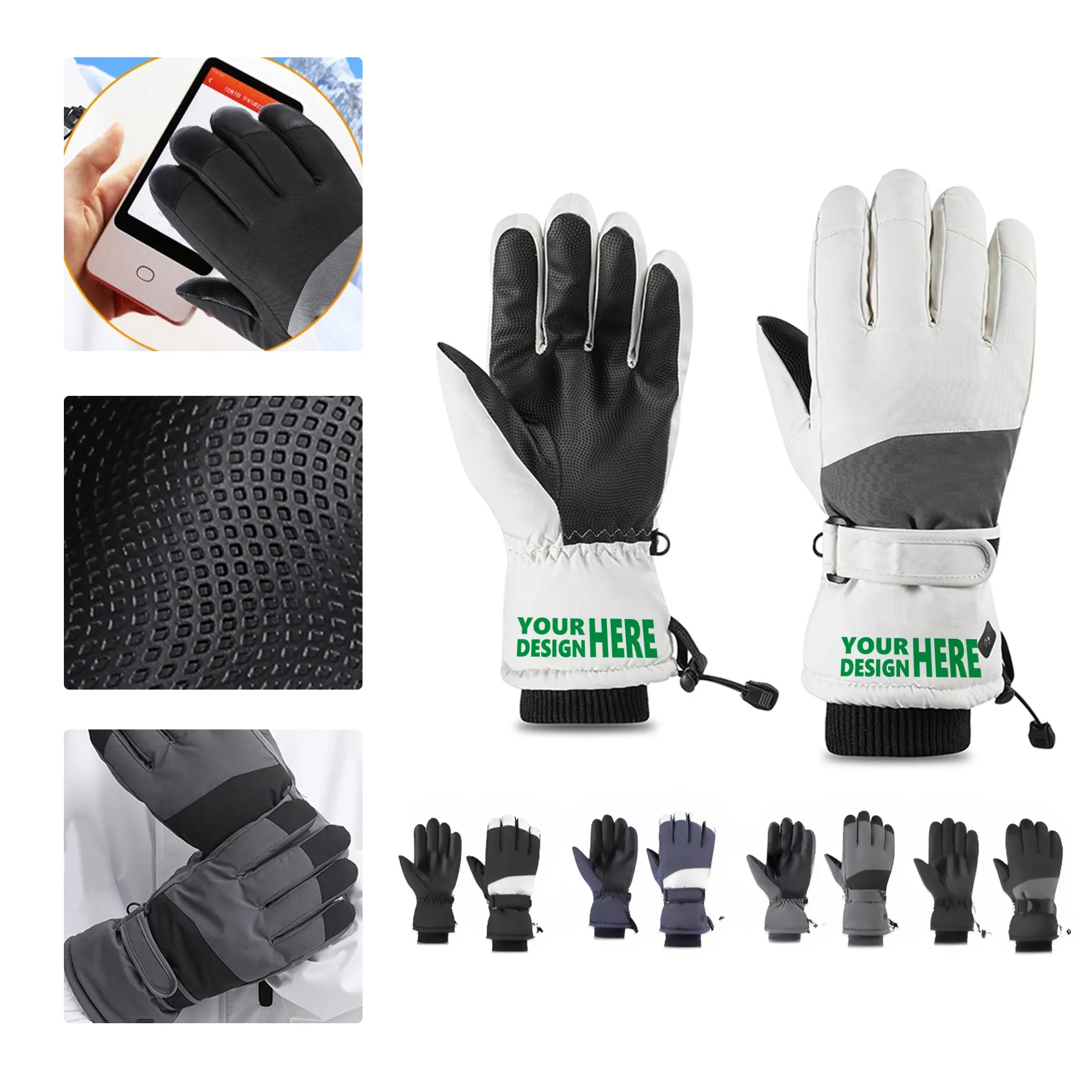 MOQ50 Waterproof Thermal Ski Gloves