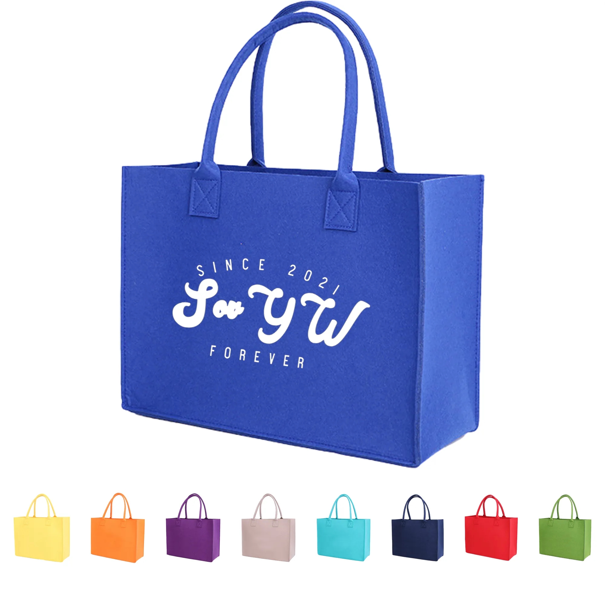 Custom Reusable Durable Large Felt Tote Shopping Bag