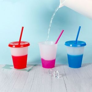 Handy 16oz Plastic Color Changing Cup With Straw 27
