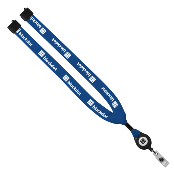 3/4" Cotton Lanyard with Metal Crimp & Retractable Badge Reel 204