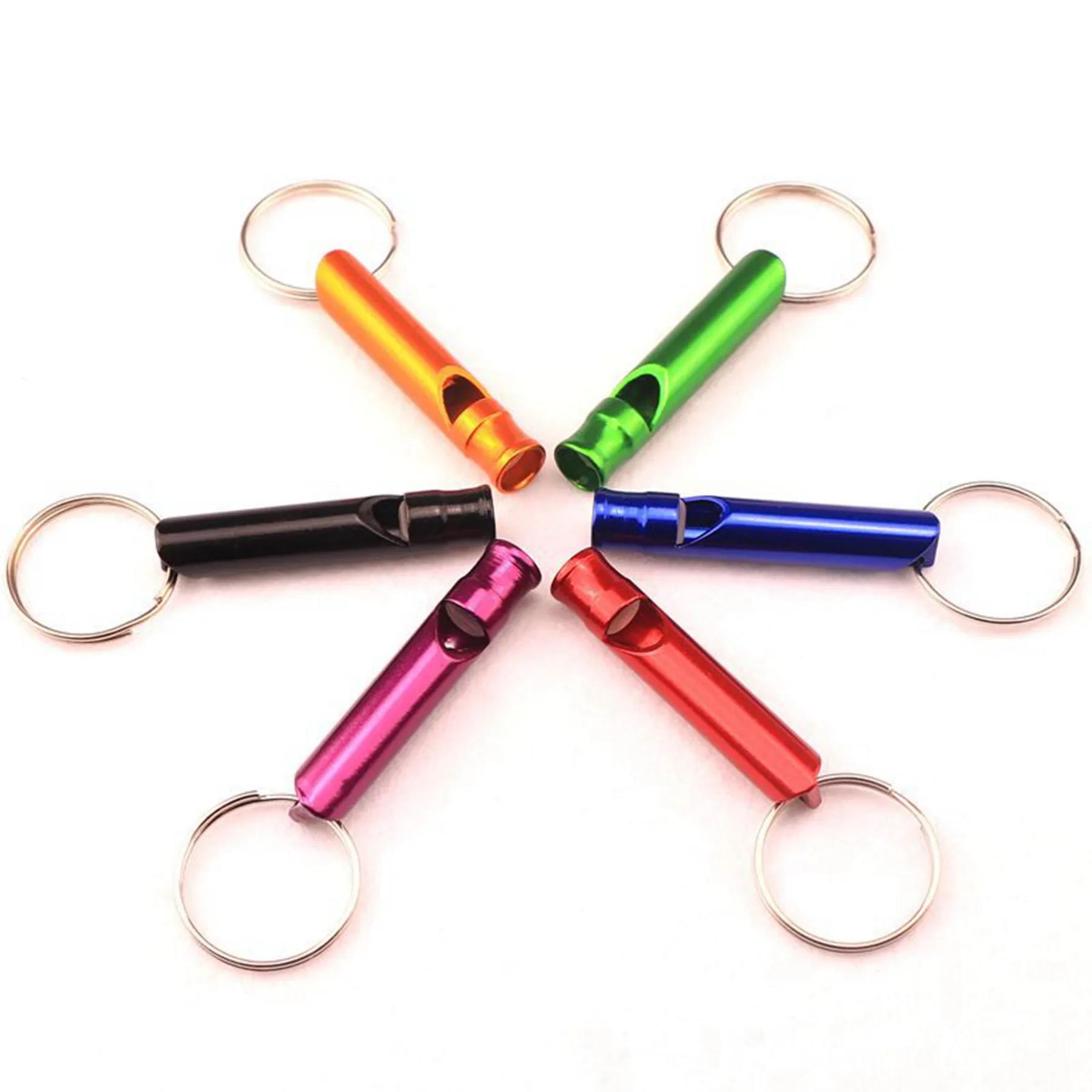 Aluminum Alloy Emergency Whistle Keychain 12