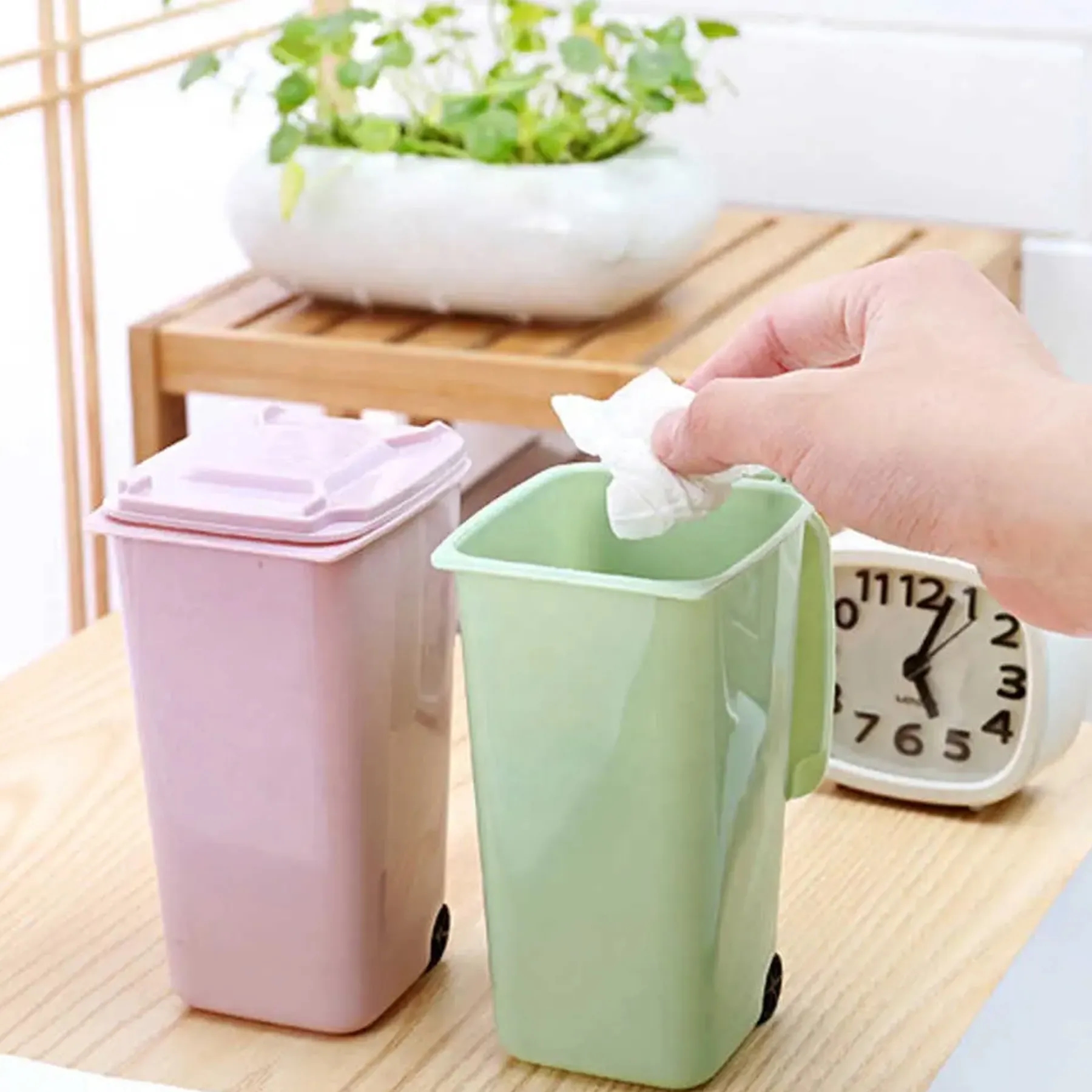 Compact Multi-Purpose Desktop Bedside Trash Bin 3