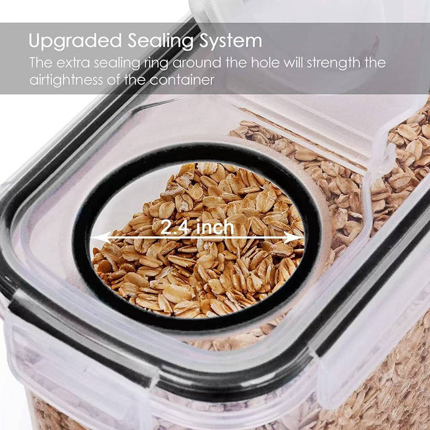 4 Pack 4L Airtight Plastic Food Storage Container Set 6