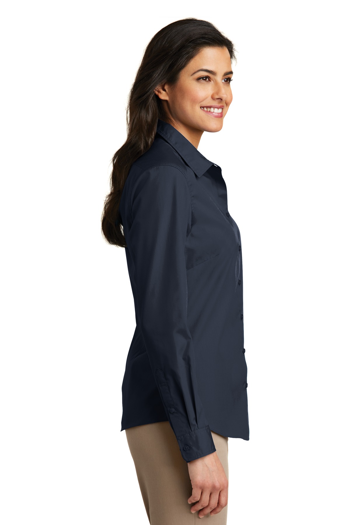 Port Authority Women's Long Sleeve Carefree Poplin Shirt. LW100 65