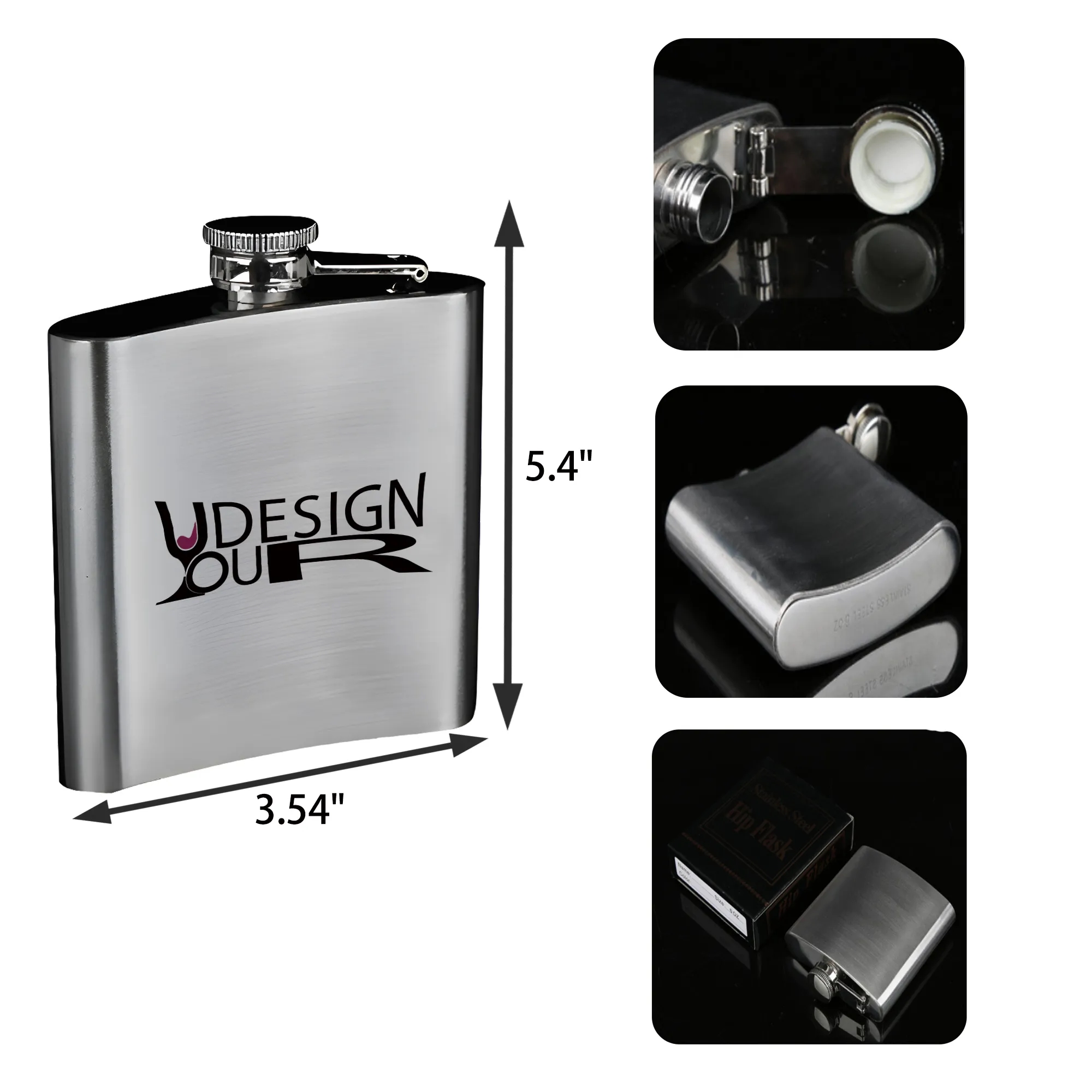 MOQ 20 PCS 8 OZ Stainless Steel Hip Flask 2