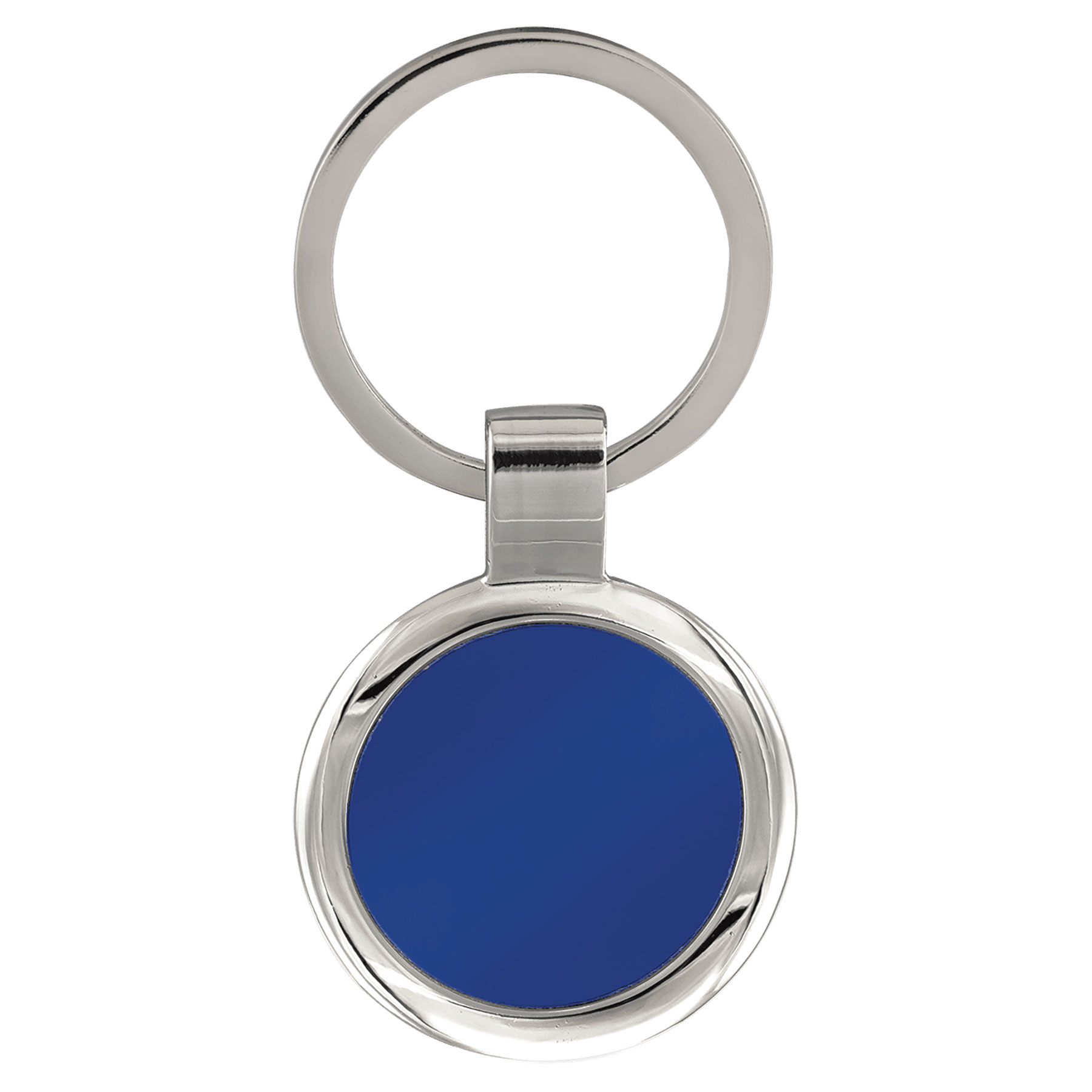 Blue Laserable Metal Round Keychain 2