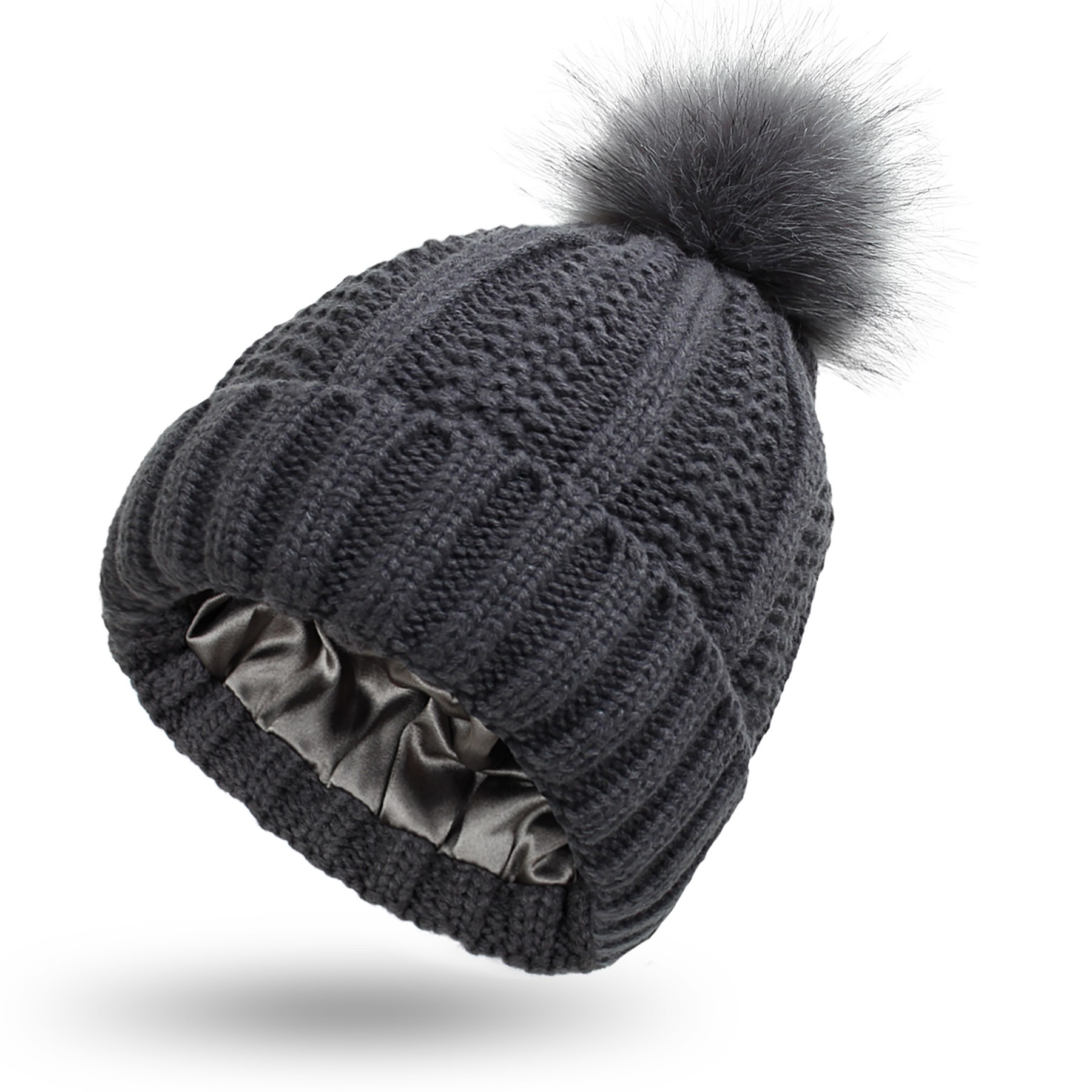 Winter Knitted Beanie With Pompom 8