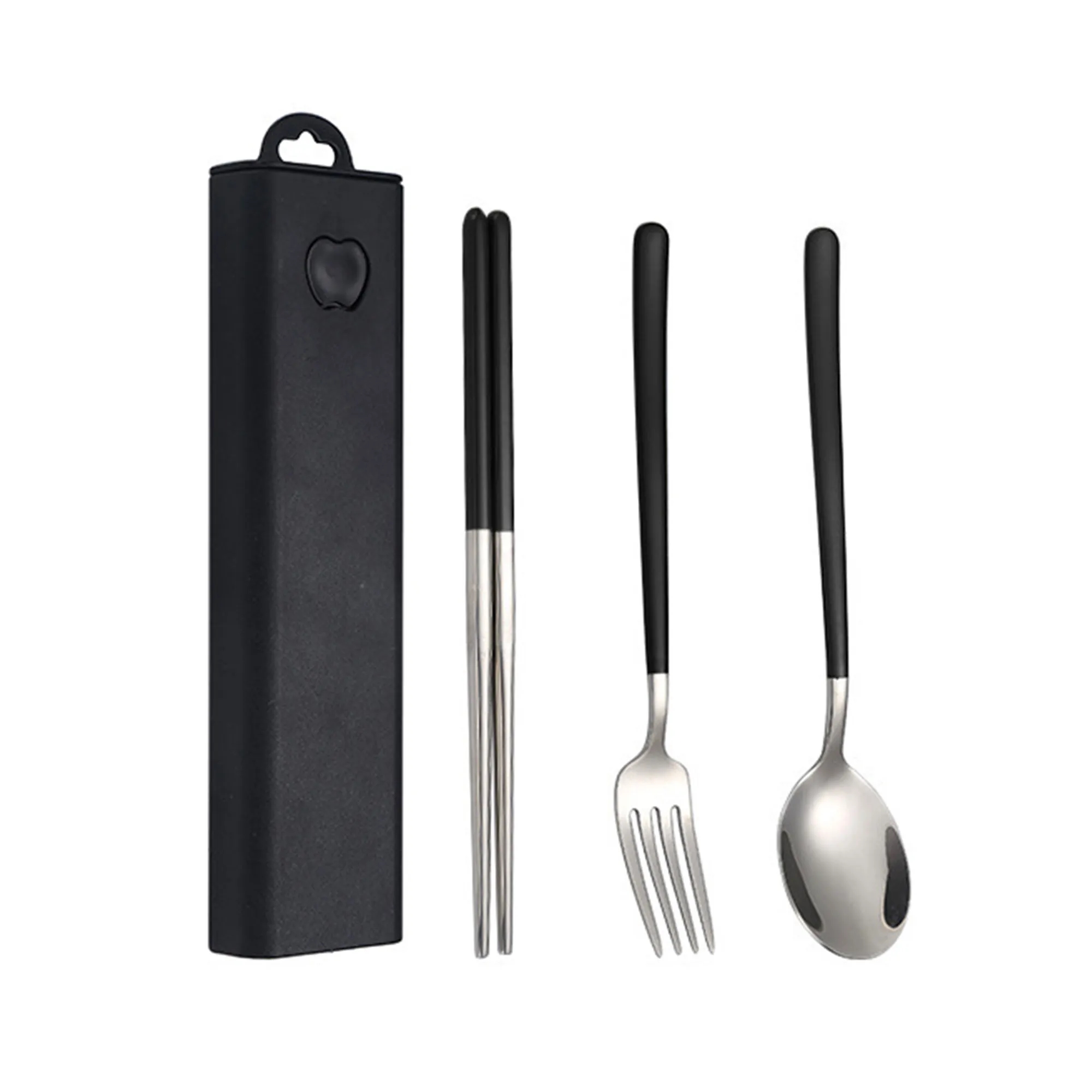 3pcs Stainless Steel Chopsticks Fork Spoon Set 2