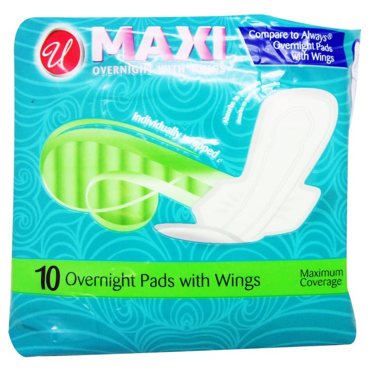 Maxi Pads with Wings - Overnight 10 Pack 1
