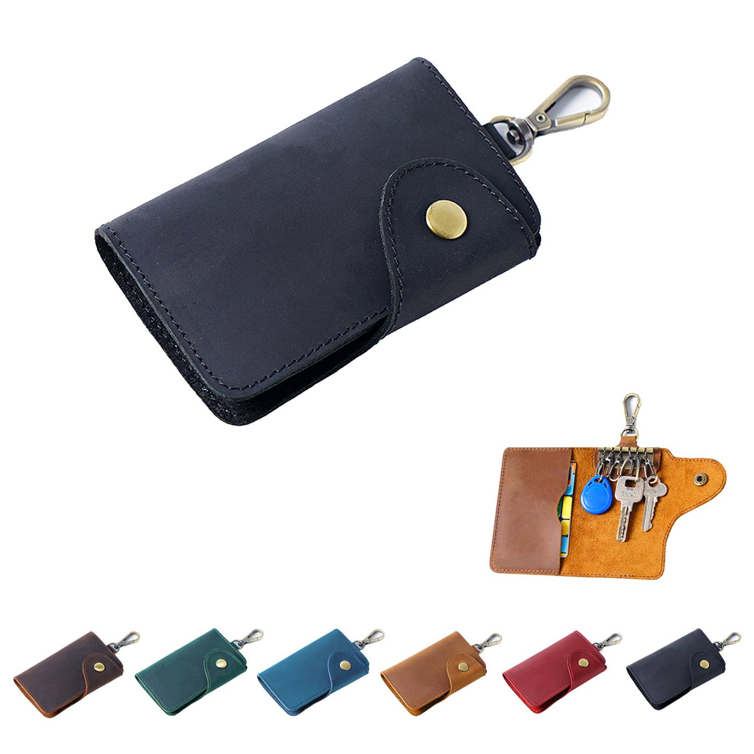 Genuine Leather Waist Key Holder Pouch 10