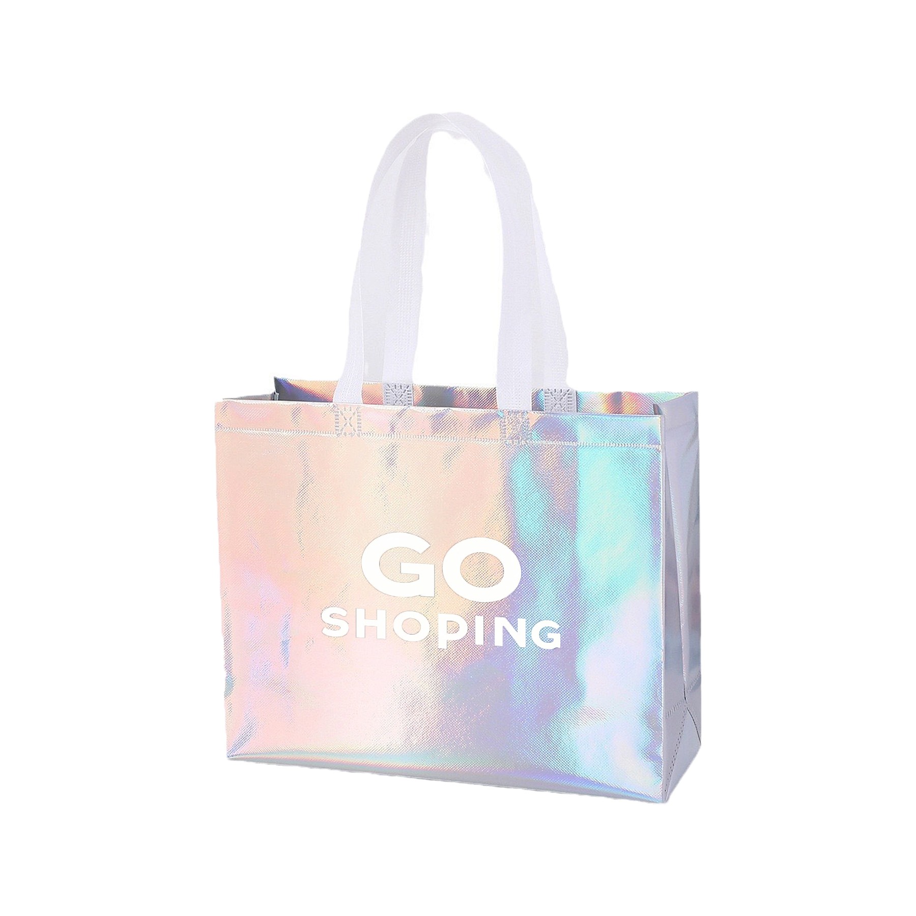 Glossy Reusable Laser Dazzle Laminating Grocery Bags