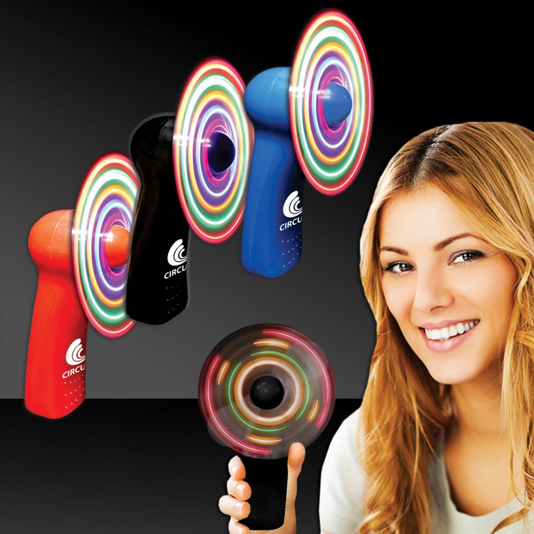 Red Handheld MultiColor LED Glow Light Up Fan