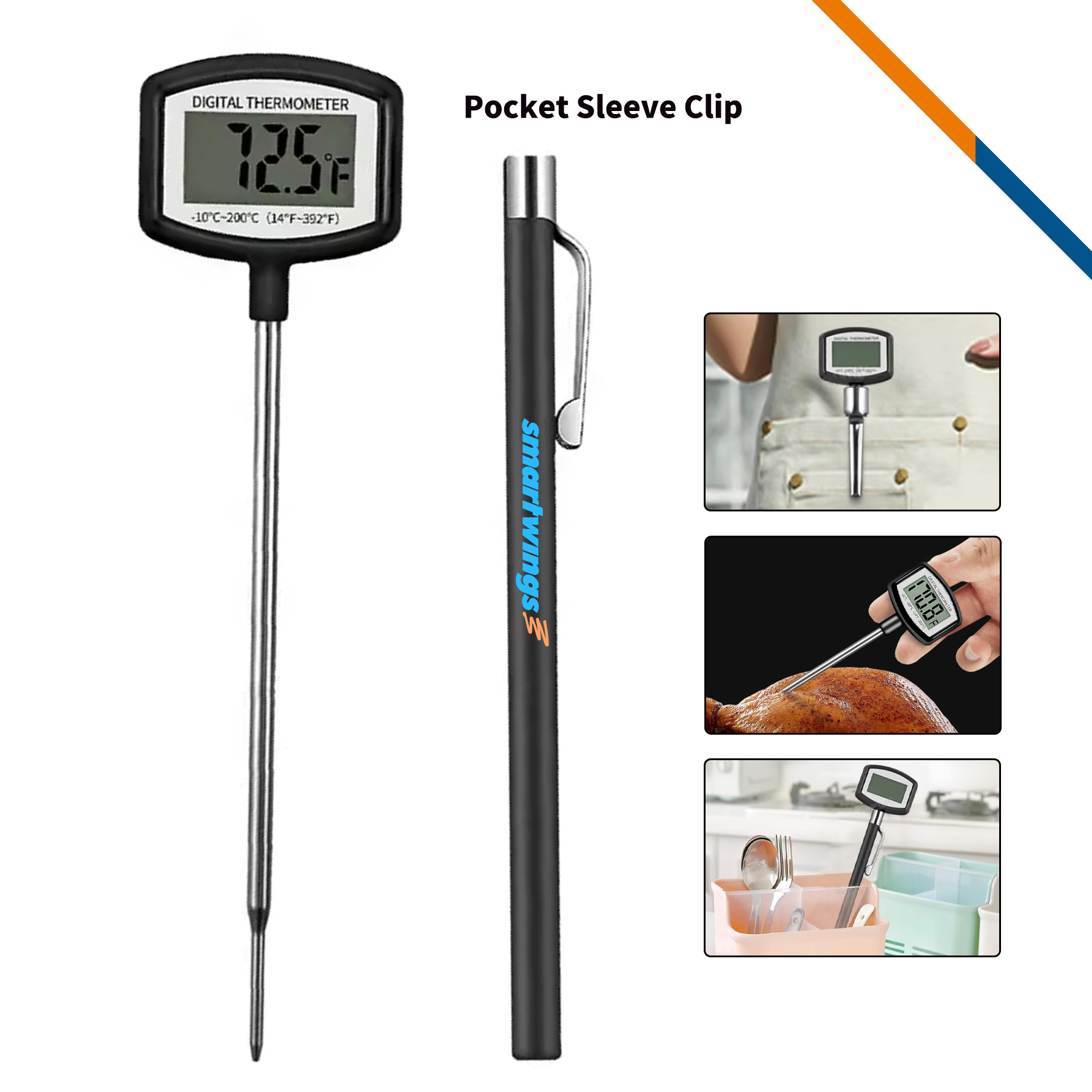 Talbot Pocket Sleeve Clip Digital Food Thermometer 1