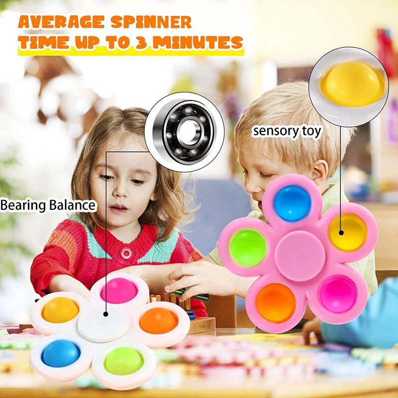 Five Bubbles Sensory Fidget Toys Push Bubble Pop Spinners 4