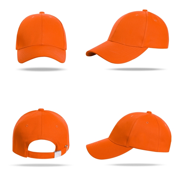 Stock Solid Color Cotton 6 Panel Cap, Double Buckle Back 3