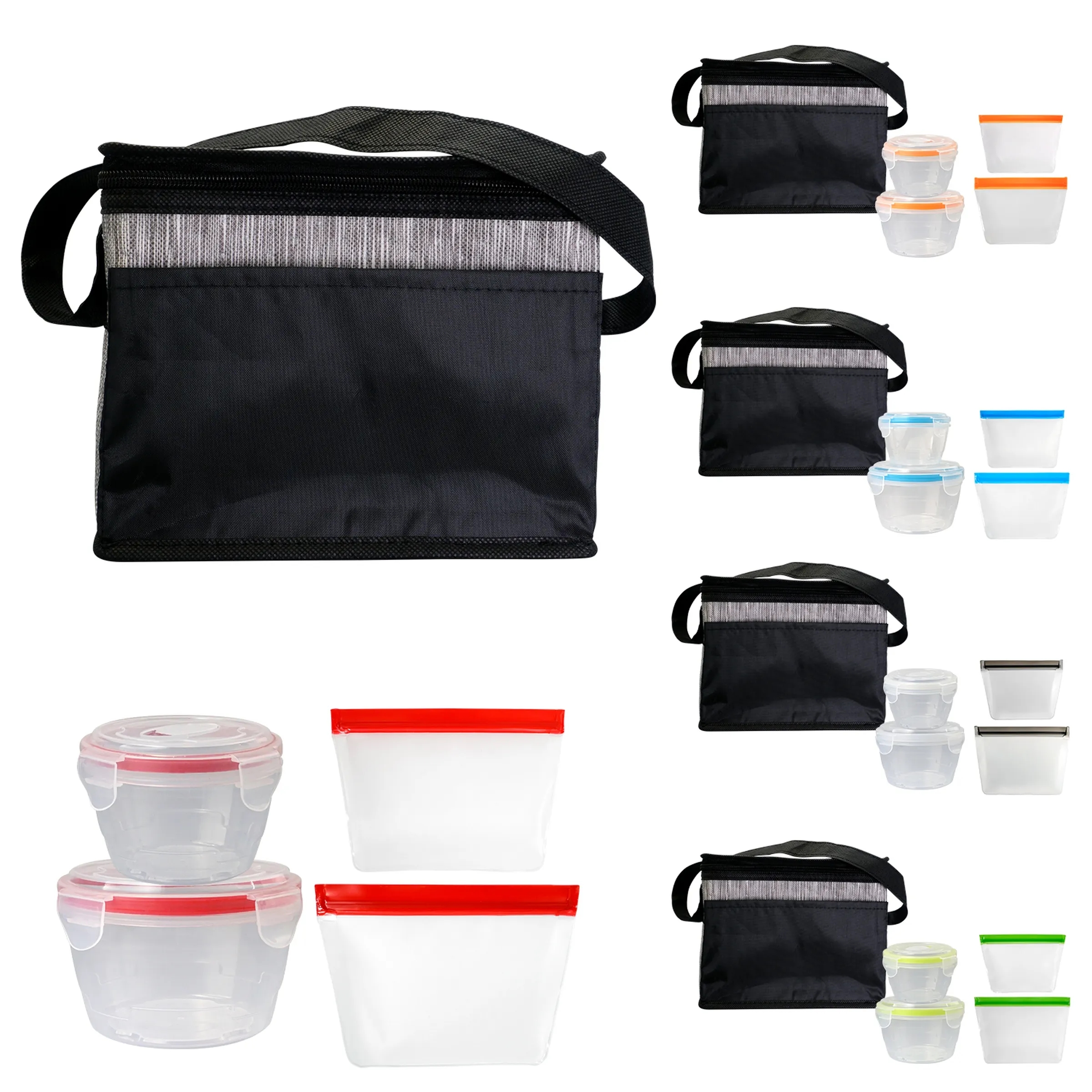 Black Graph Nested Bagged Lunch Set 4