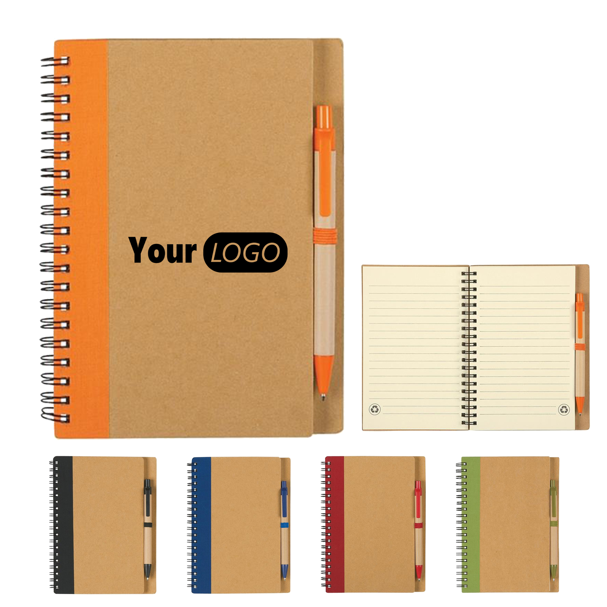 Recycled Spiral Notebook With Pen 1