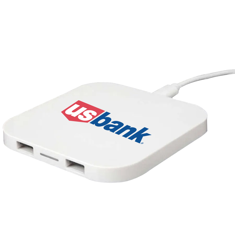 15W Wireless Charging Pad For Cell Phones With 2 USB Charging Ports 9