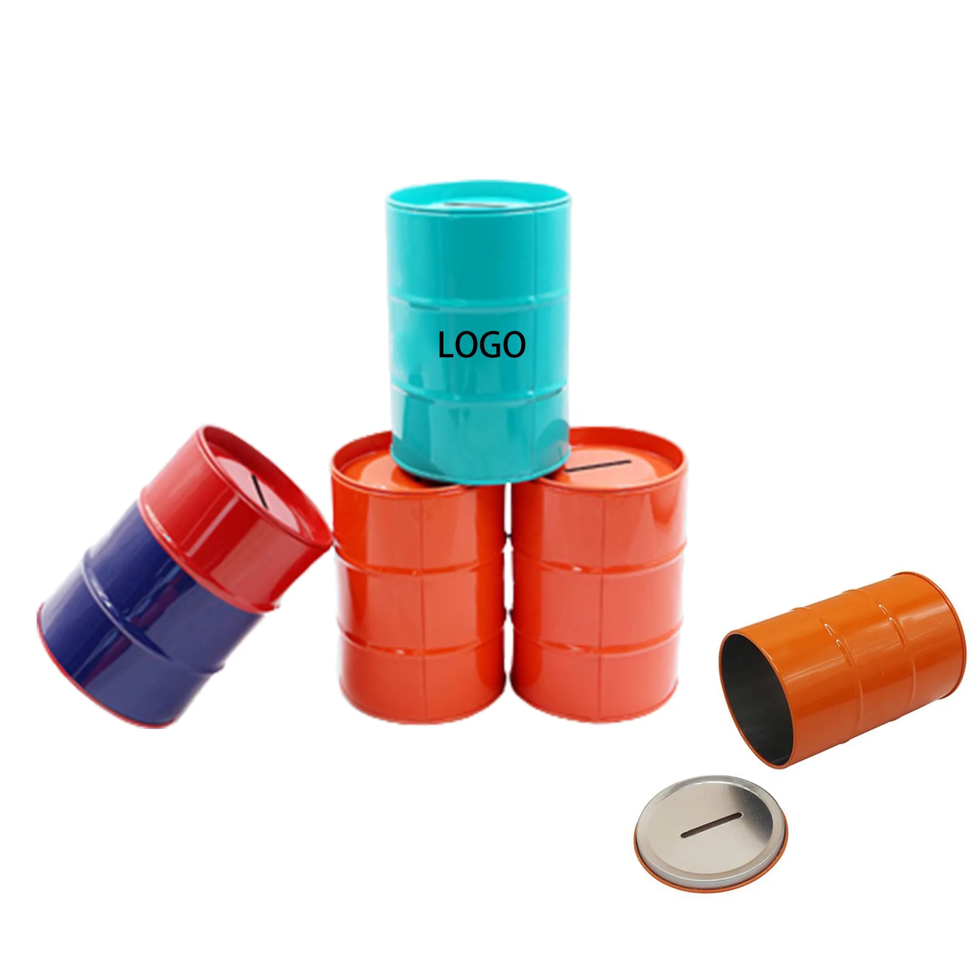 MOQ 500pcs Tinplate Drums Coin Piggy Bank 3