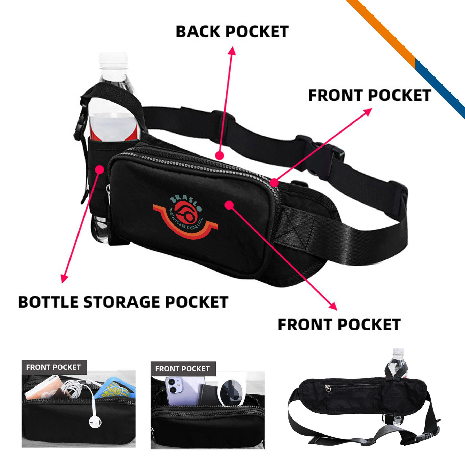 Tihold Running Water Bottle Fanny Pack 4