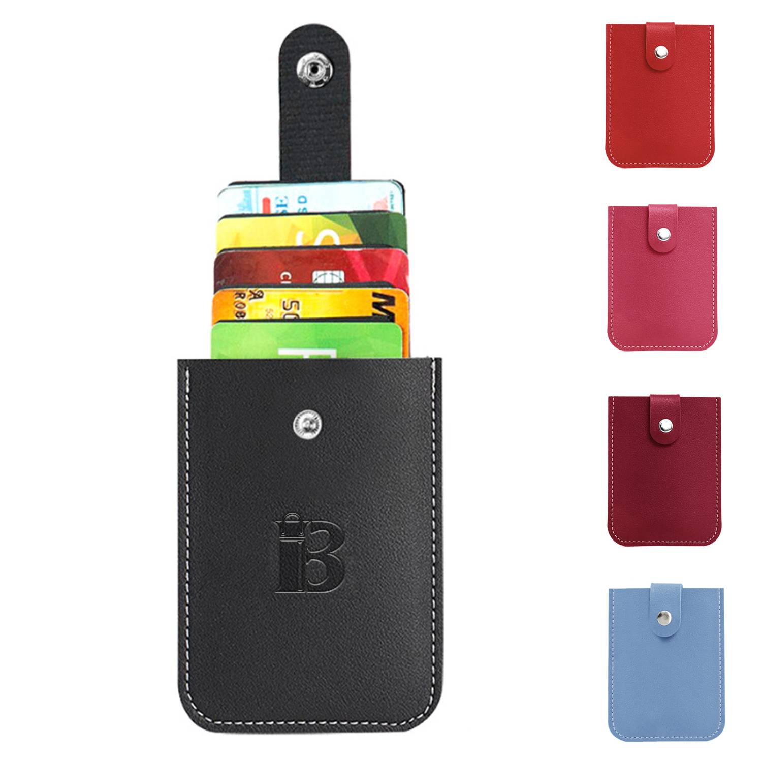 PU Leather Stackable Pull-Out Slim Casual Card Holder