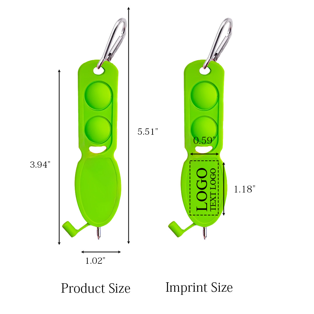 Custom Push Pop Pen Keychain with Carabiner Clip 3