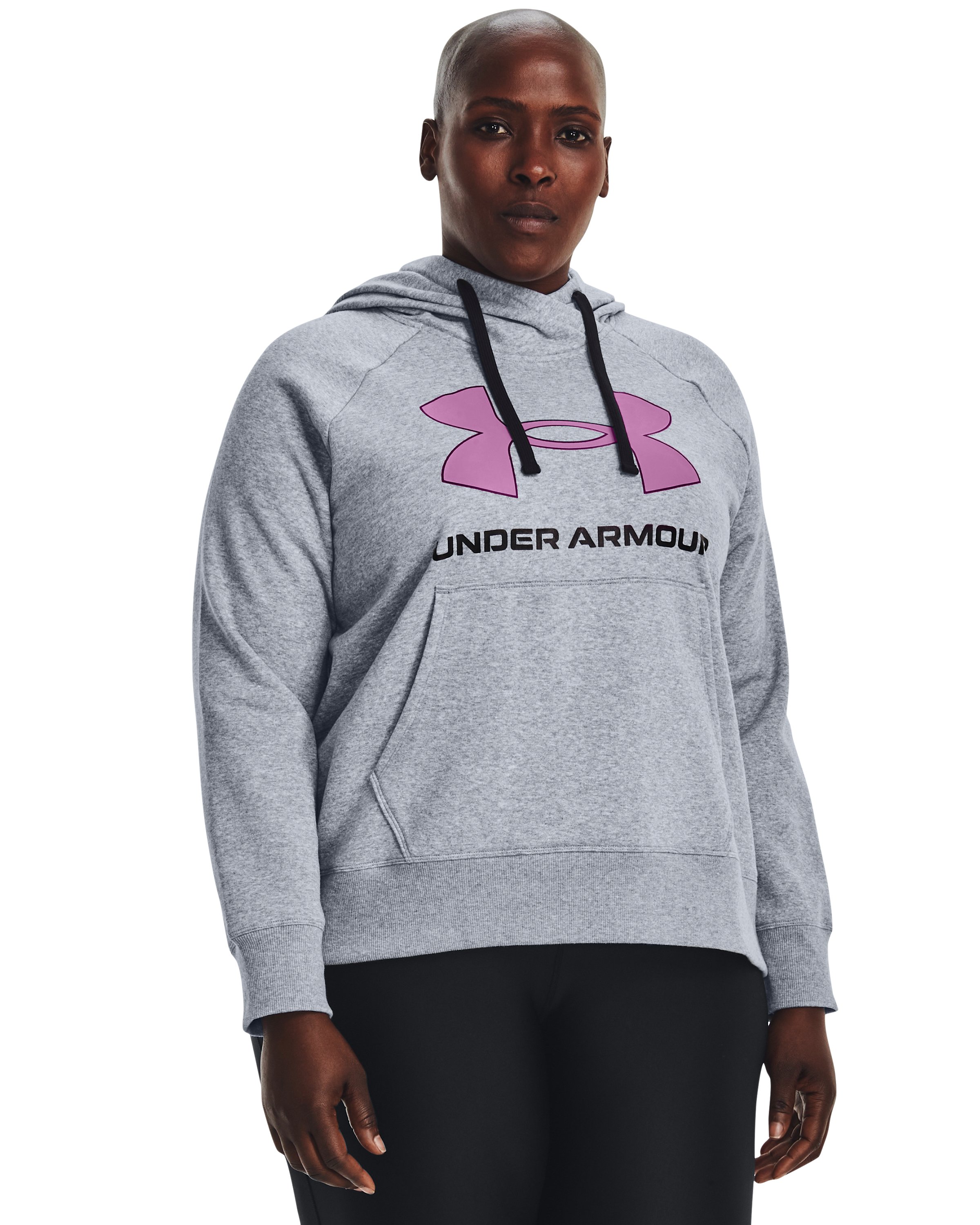 UA Rival Fleece Big Logo Foil Outline Women's Hoodie, custom hoodie or sweatshirt with logo imprint 1