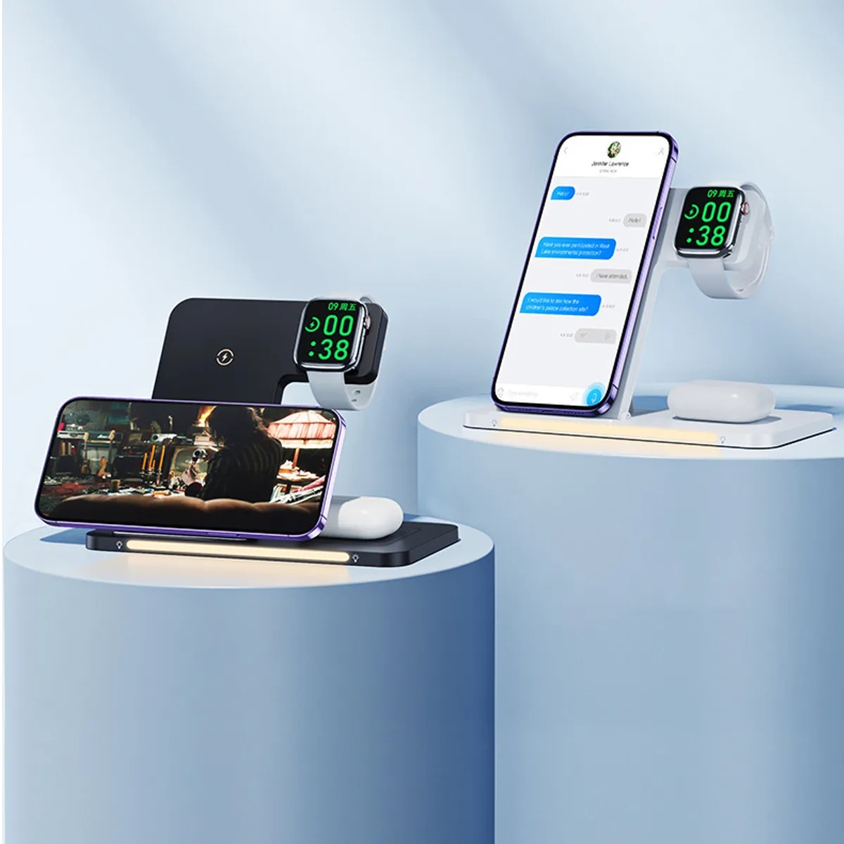3-In-1 Wireless Charging Station With Ambient Light 4