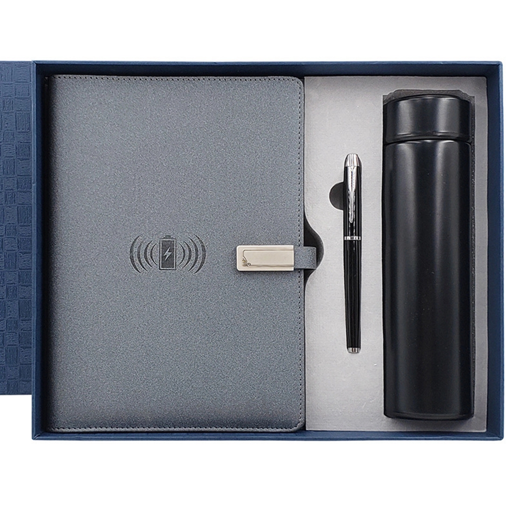 3 in 1 8000 mAh Wireless Power Bank A5 Notebook Gift Set 6