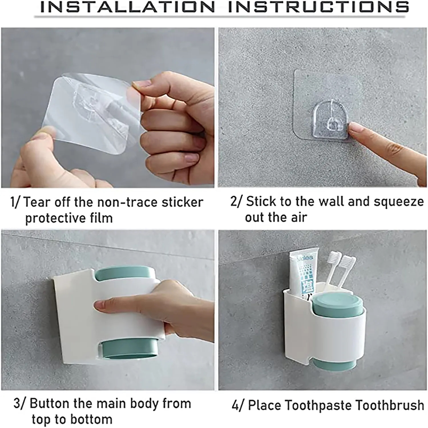 Portable Bathroom Toothbrush Holder Set 3