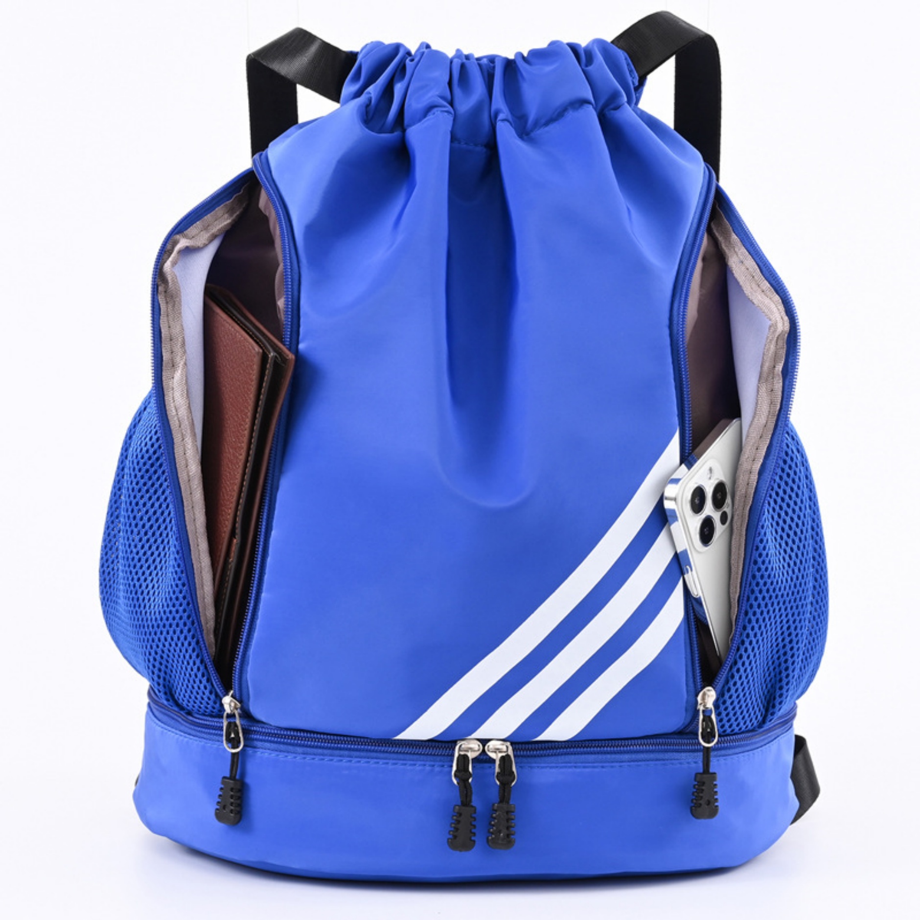 Sports Drawstring Backpack with Shoes Compartment 9