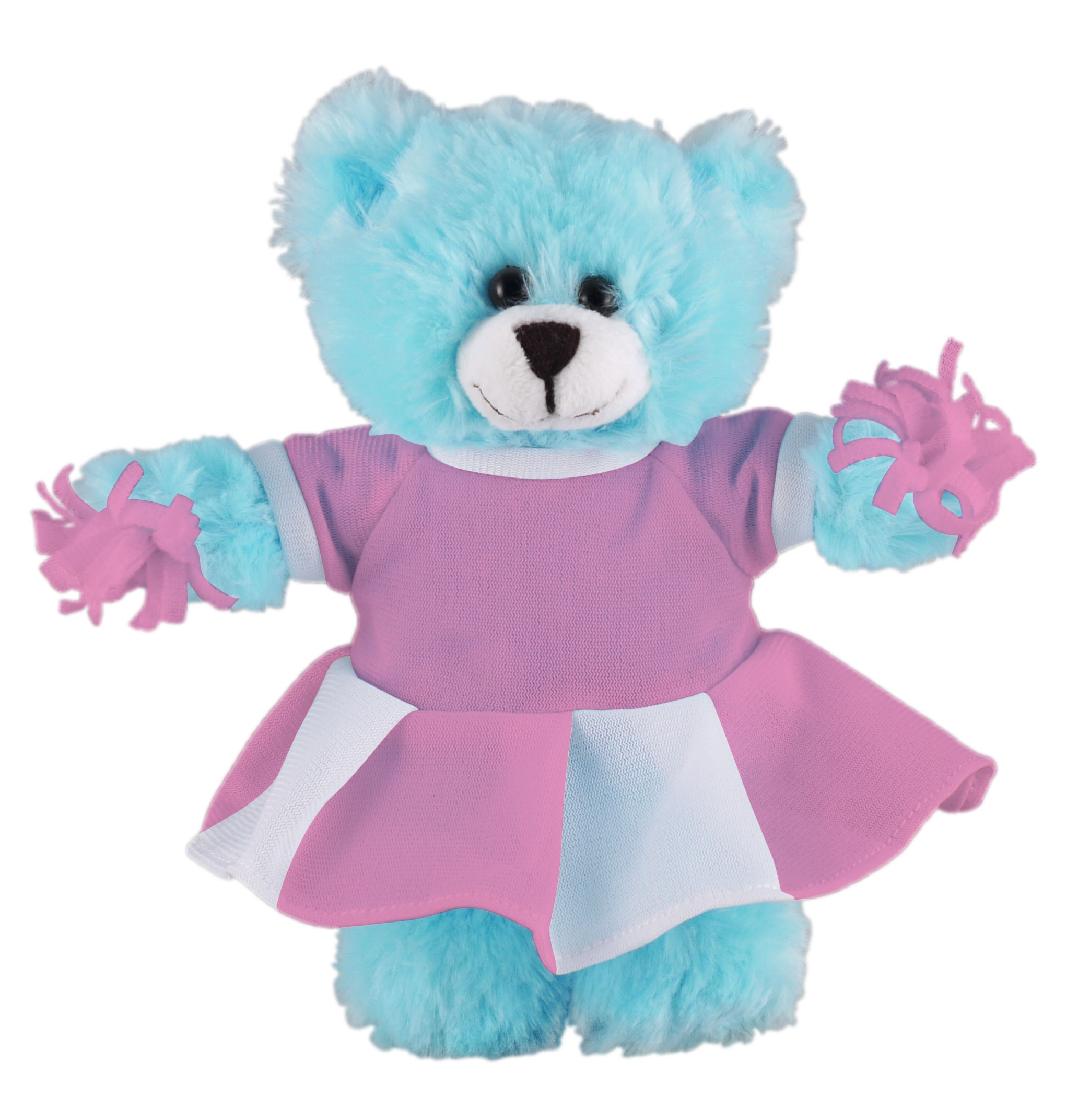 Soft Plush Stuffed Blue Bear with Cheerleader Outfit