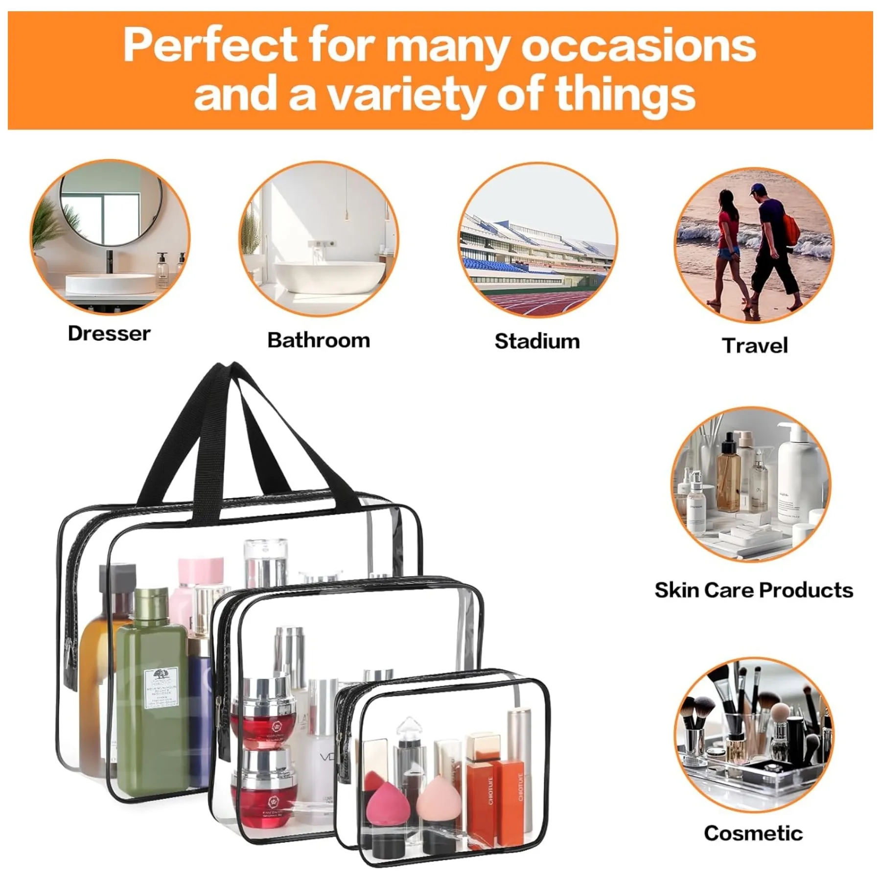 Waterproof Clear Plastic Cosmetic Makeup Bags 5