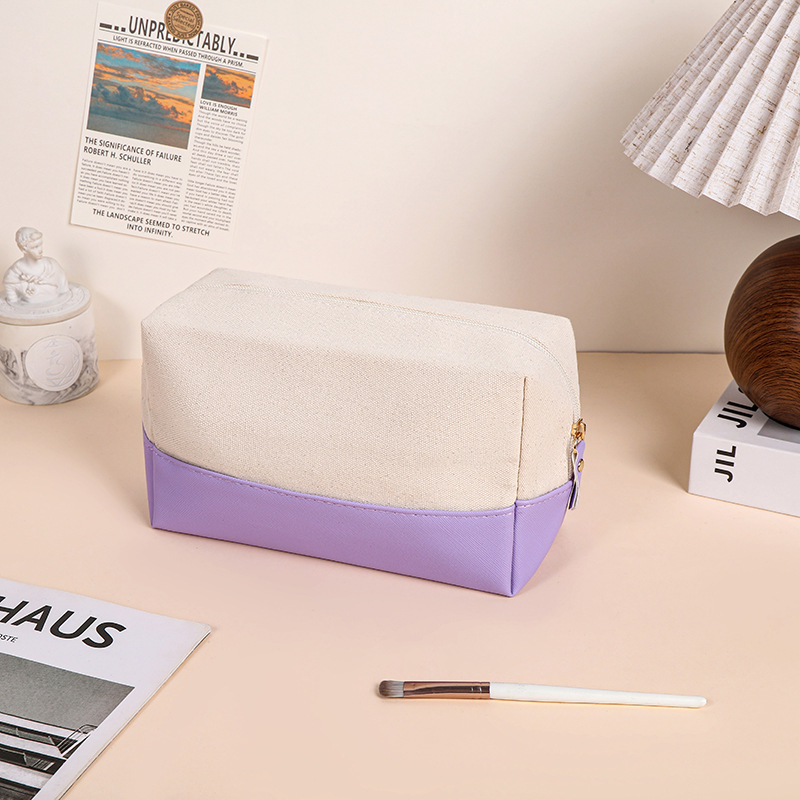Portable Canvas PU Large Capacity Wash Toiletry Bag 5