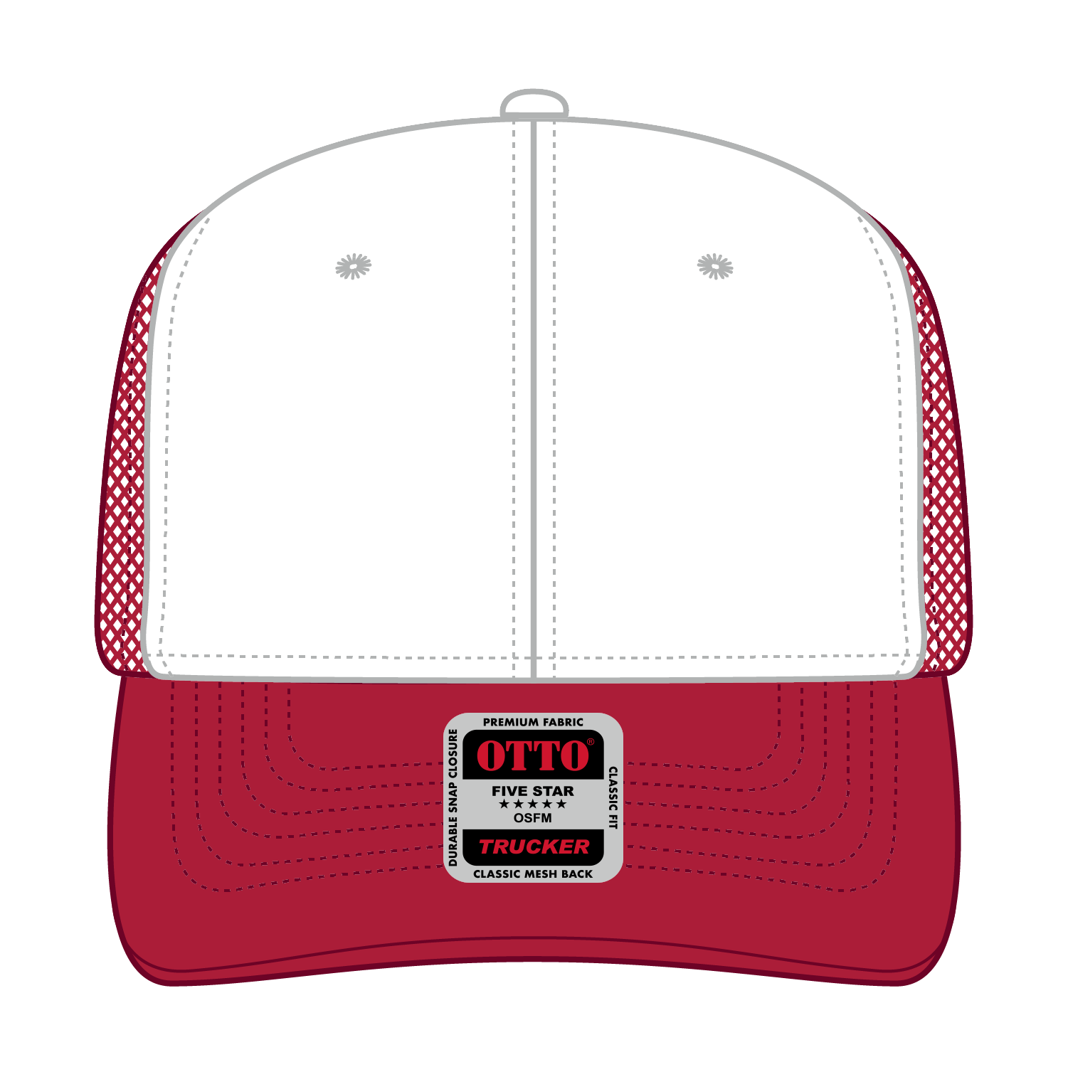 OTTO CAP® 6 Panel Mid Profile Mesh Back Trucker Hat 132