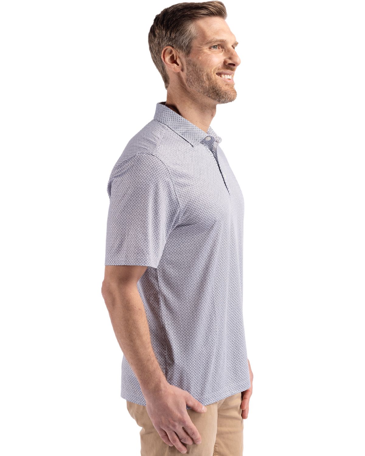 Cutter & Buck Pike Recycled Diamond Dot Print Mens Polo 34