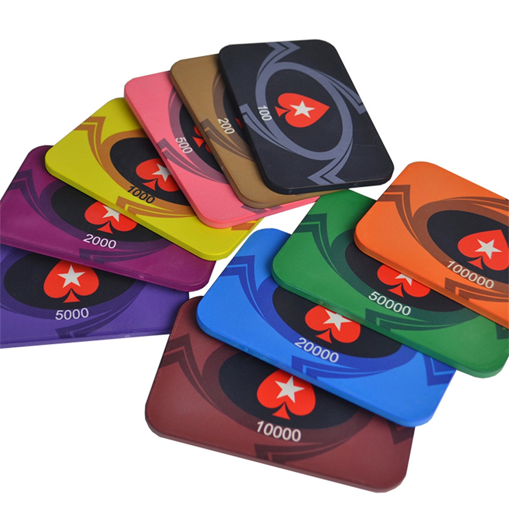 Rectangular Poker Chips Full Color 2