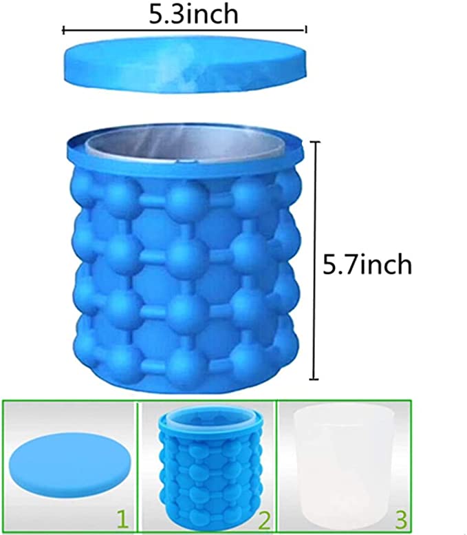2 in 1 Silicone Ice Bucket Ice Mold / Lid 10