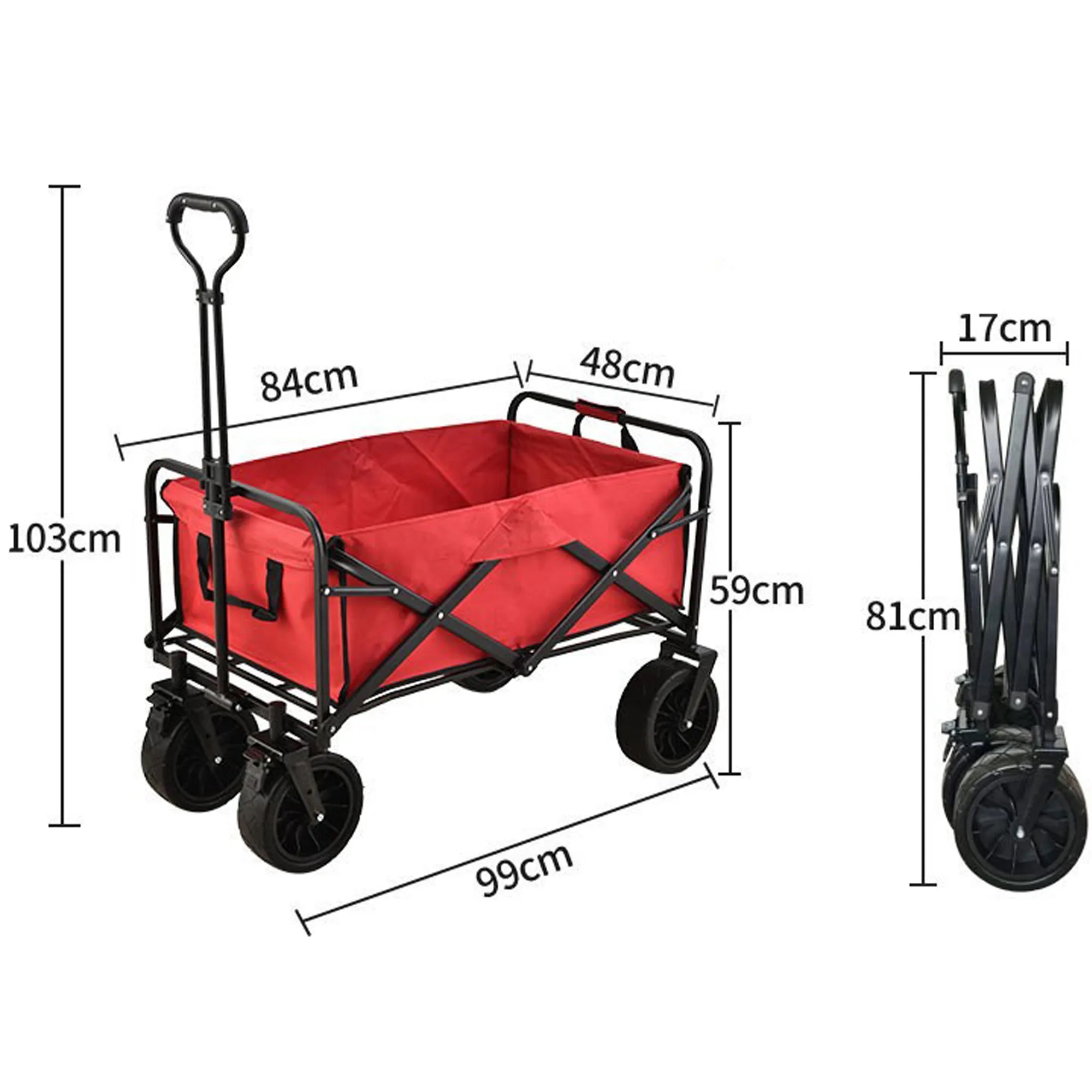 Large Capacity Folding Wagon Platform Structure Hand Carts 5